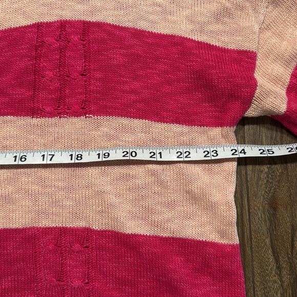 NWOT Unbranded Pink Striped Viscose Sweater L - Picture 5 of 11